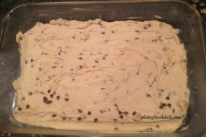 gluten free chocolate chip cookie bar dough